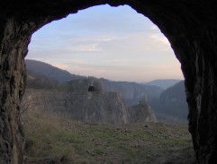 Osel u jeskyně